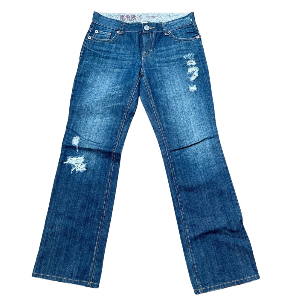 MOSSIMO SUPPLY CO. Distressed Boyfriend Jeans Blue Women's Size 7 W32 x L31 EUC